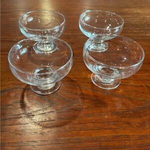 Set of Clear Glass Dessert Bowls